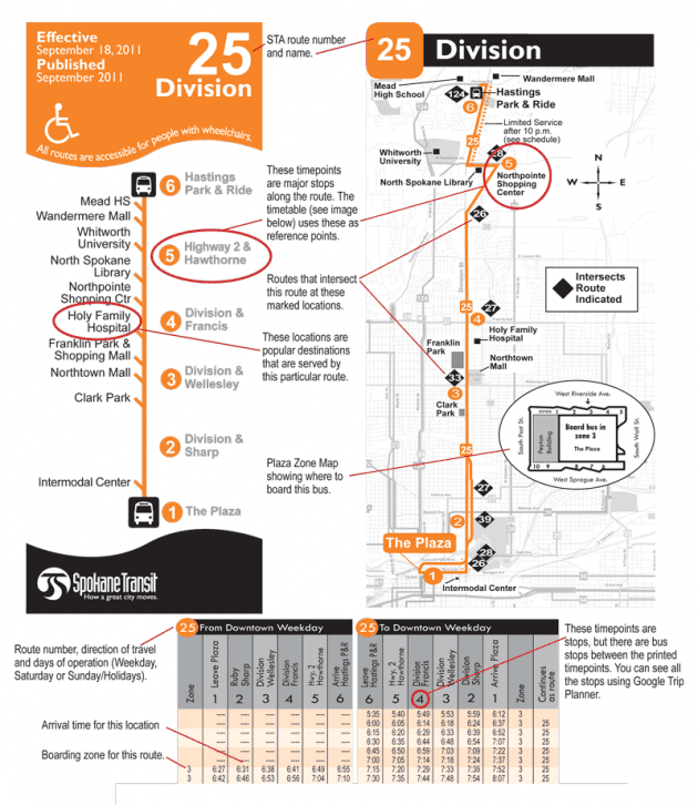 How to Read an STA Bus Schedule - Spokane Transit Authority